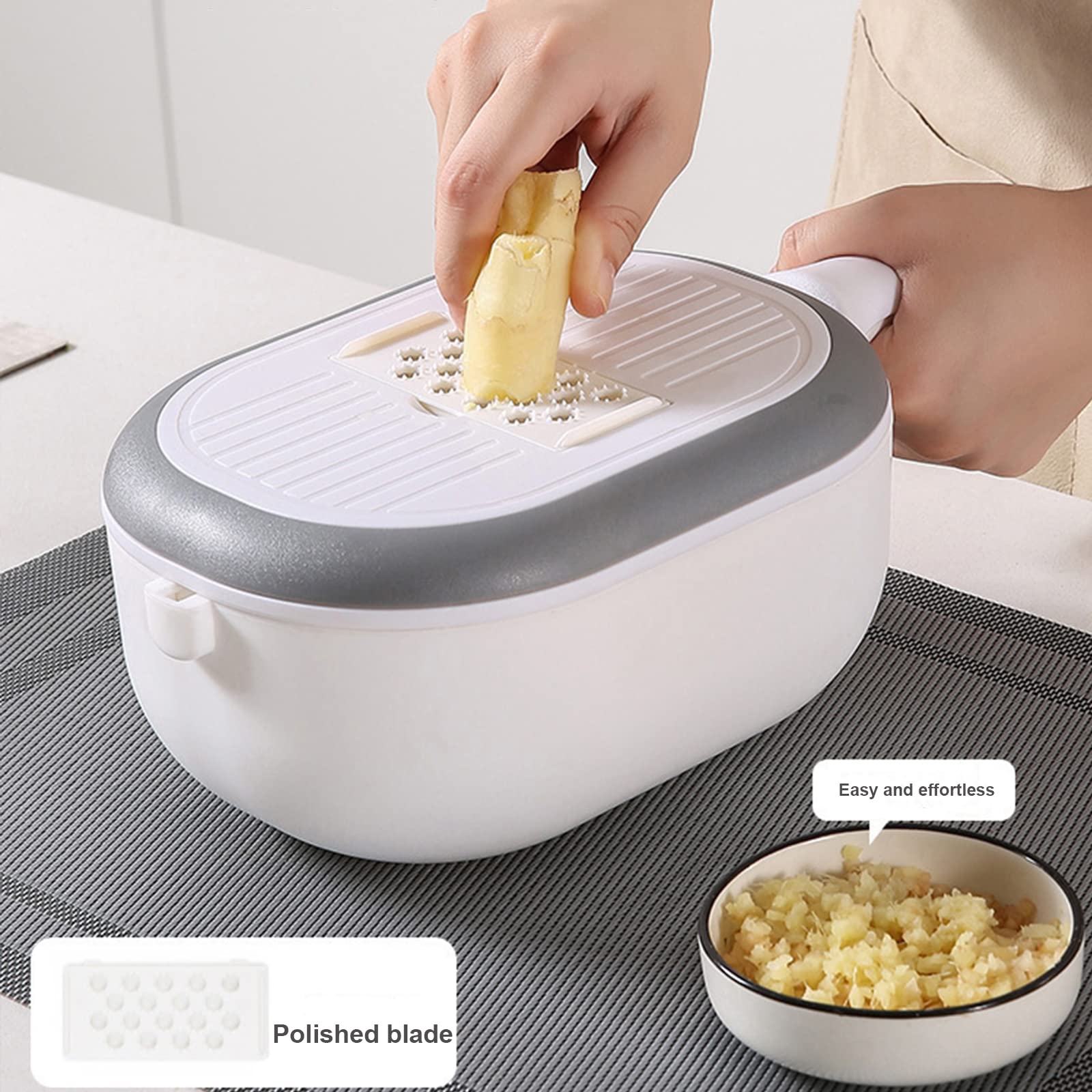 Ménage Multifonctionnel Coupe-légumes Trancheuse de Fruits Déchiqueteuse de Pommes de Terre Outils de Cuisine Créatifs Protéger Les Mains en Toute Sécurité Râpe Laver et Couper Le Stockage