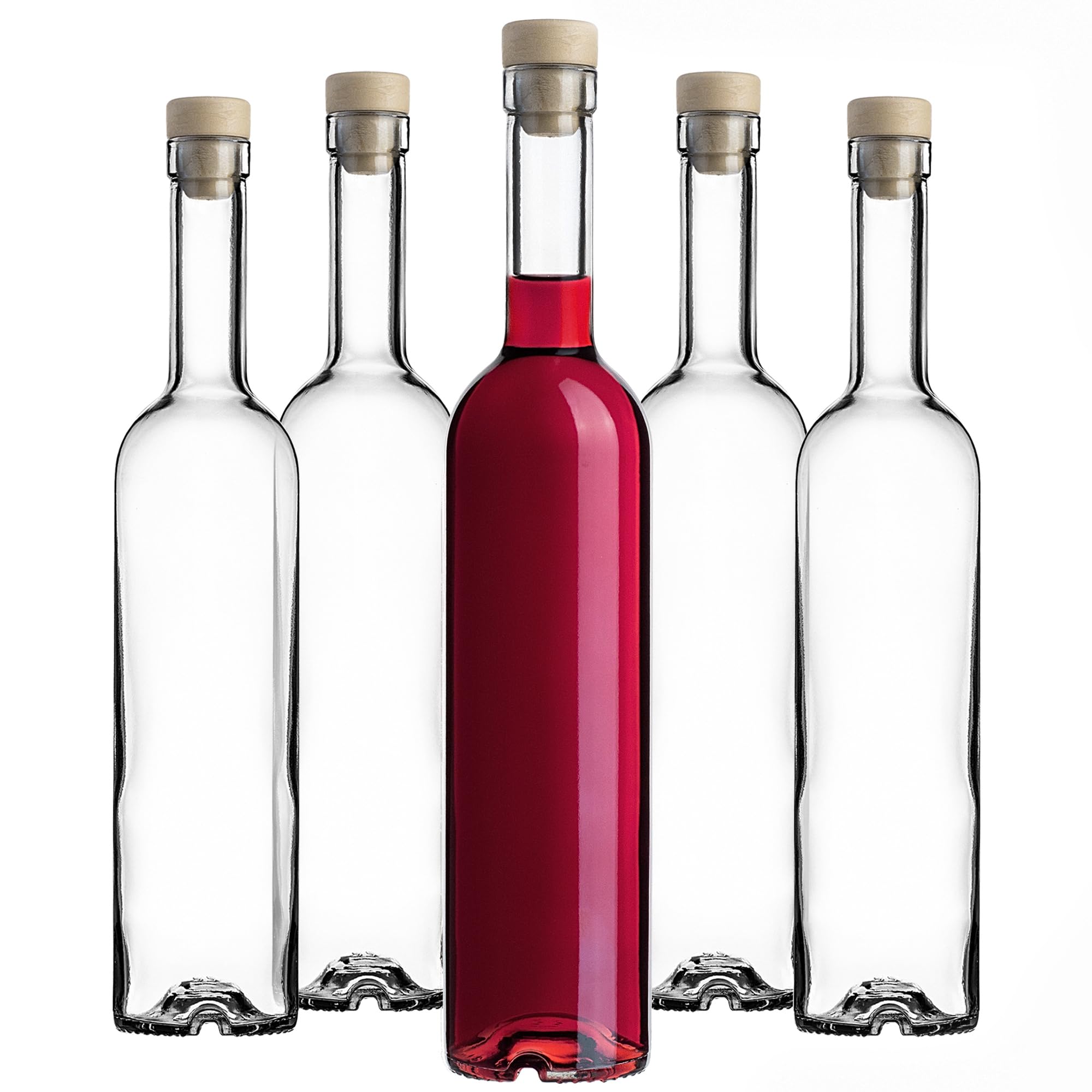 KADAX 50er Set Glasflaschen 500ml mit Korken – Leere Flaschen zum Befüllen für Likör, Schnaps, Öl & Essig, ideal zum Verschenken, Refillable Glass Bottles