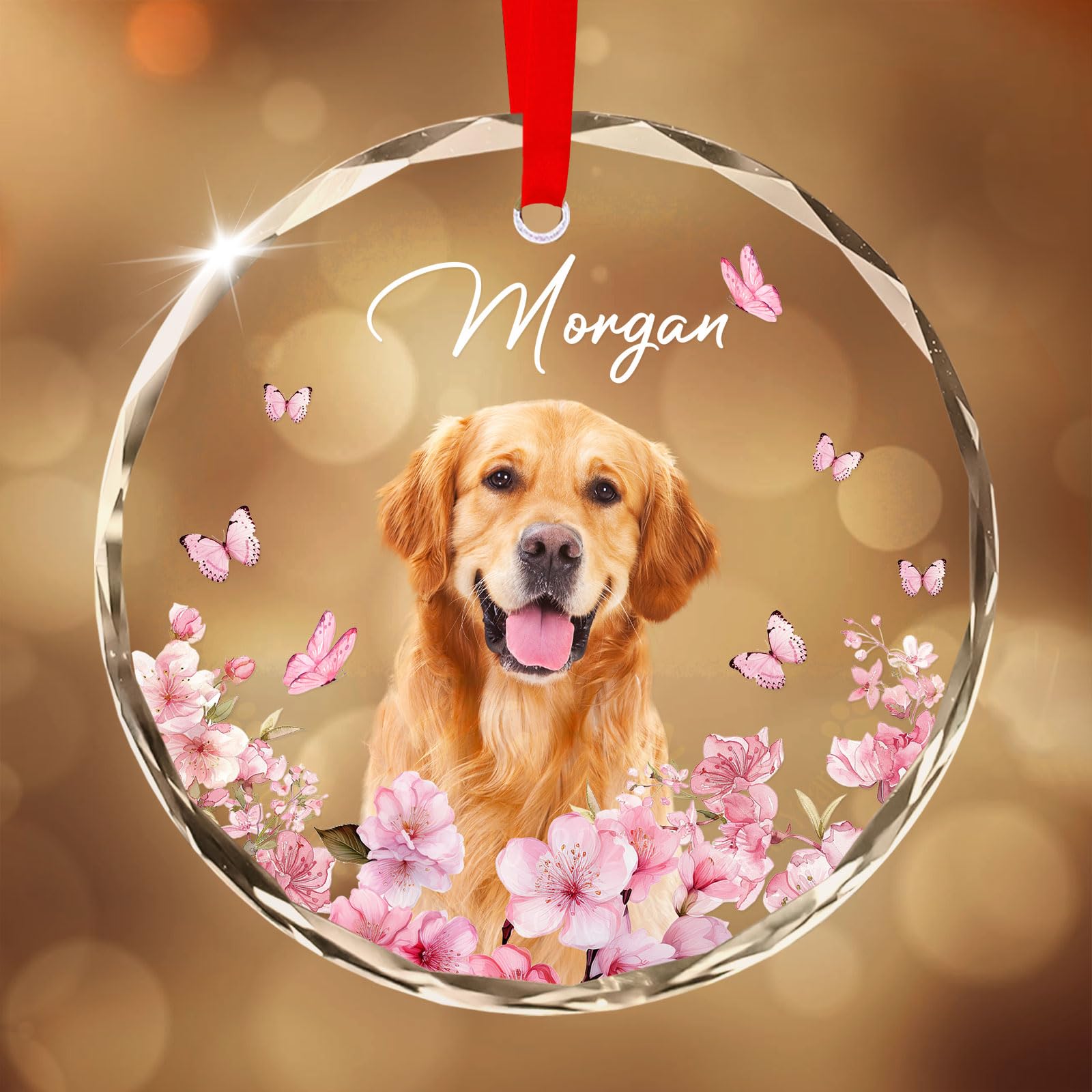 Personalised Dog Christmas Tree Crystal Decorations, Custom Pet Memorial Gift, Ornament for Trees Decorations, Puppy Cat Keepsake Gifts Lover