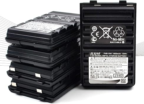5-Pack 7.2V 1800mAh Ni-MH Battery for FT-60R, VX-150, VX-160 | Fits VX-170, VX-180, VX-410, VX-420, FT-270 and FNB-V94, FNB-83, FNB-V57, FNB-64 compatible radios.