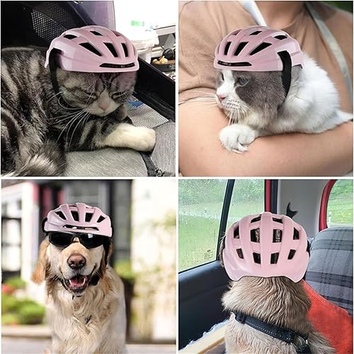 Miniatura 3 de KANGQL Casco de seguridad para perro y motocicleta con correa ajustable para la barbilla, casco de moda para perros y gatos, casco para mascotas,