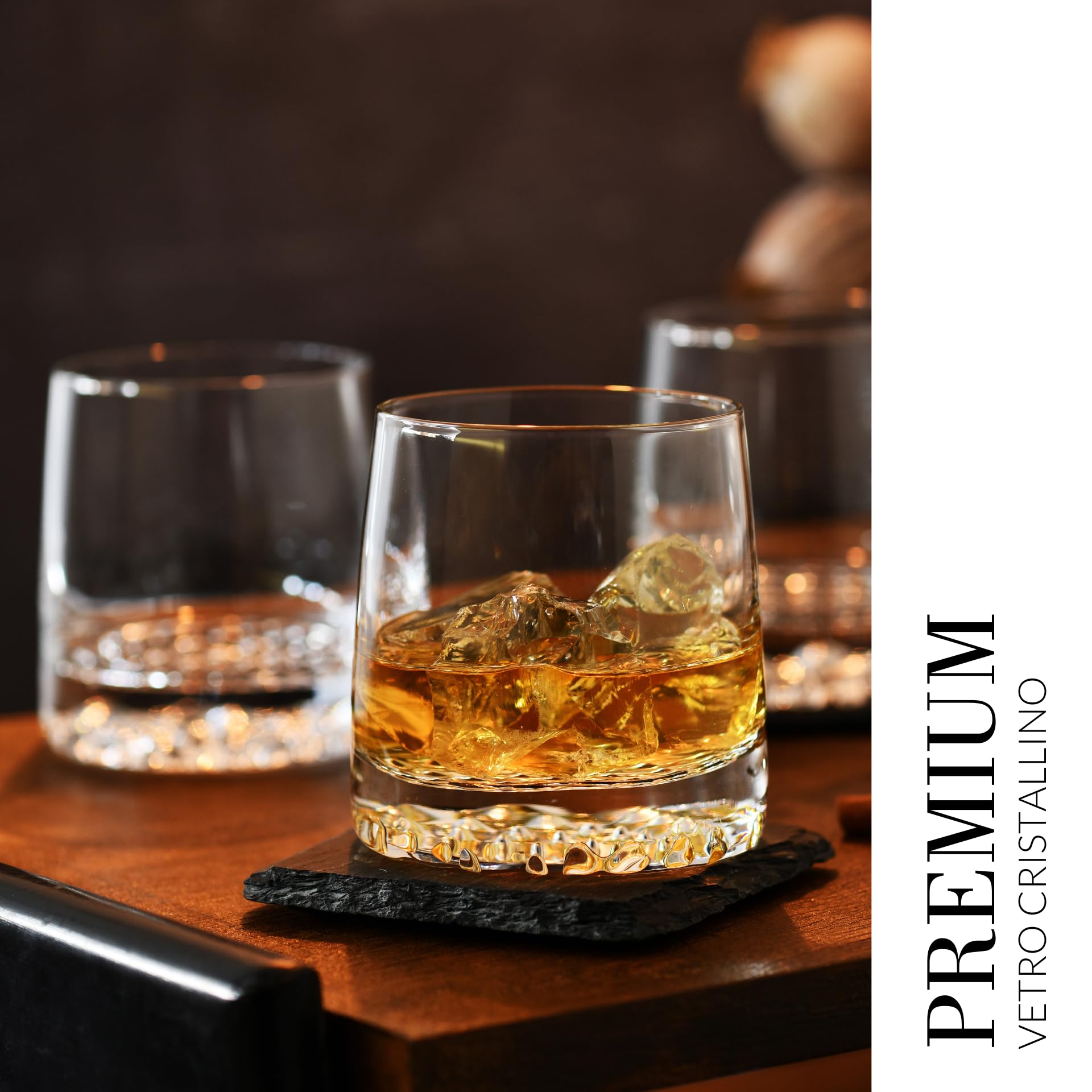 Krosno Bicchieri da Whisky | Set da 6 | 370 ML | Collezione Fjord | Ideale per Casa, Ristoranti e Feste | Lavabile in Lavastoviglie