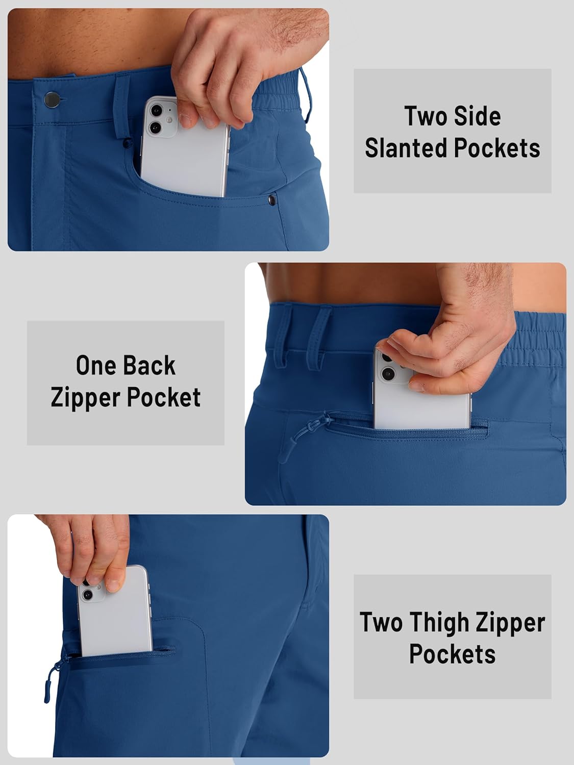 TACVASEN Men's Hiking Cargo Shorts 10" Quick Dry Lightweight Casual Summer Outdoor Golf Shorts with 5 Zipper Pockets - Image 6