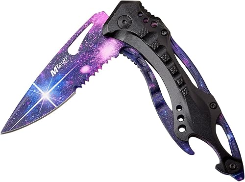 Miniatura 16 de MTECH USA Serie MT-A705 - Cuchillo plegable asistido por resorte, clip de bolsillo, táctico, EDC, defensa personal Azul plateado