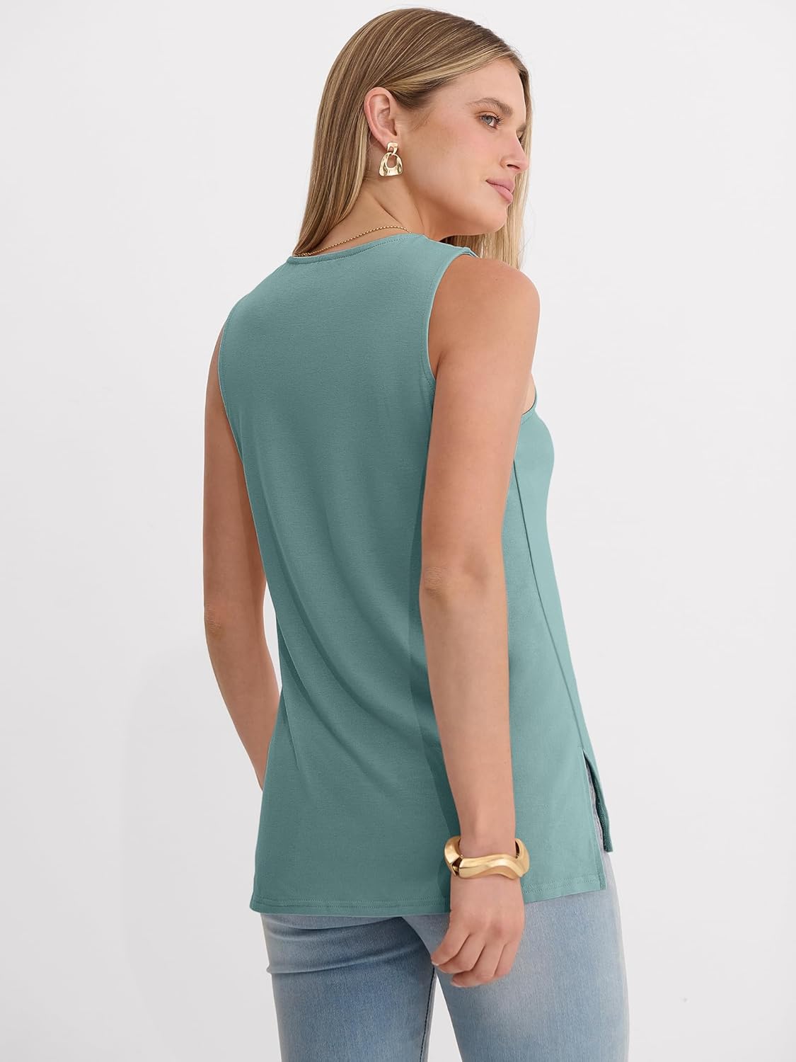 ANRABESS Tank Tops for Women Summer V Neck Sleeveless Basic Tee Casual Loose Fit Shirts 2026 Spring Beach Vacation Clothes - Image 6