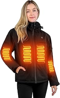 Heated Jacket, Ski Jacket Coat, With 12V/16000mAh Battery Pack, 5 Areas ...