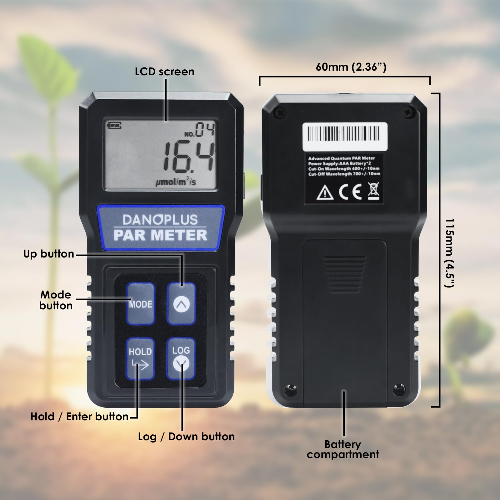 DANOPLUS PAR Meter Aquarium Par Meter, Par Meter for Reef Tank IP68 Waterproof PPFD Meter - Image 4