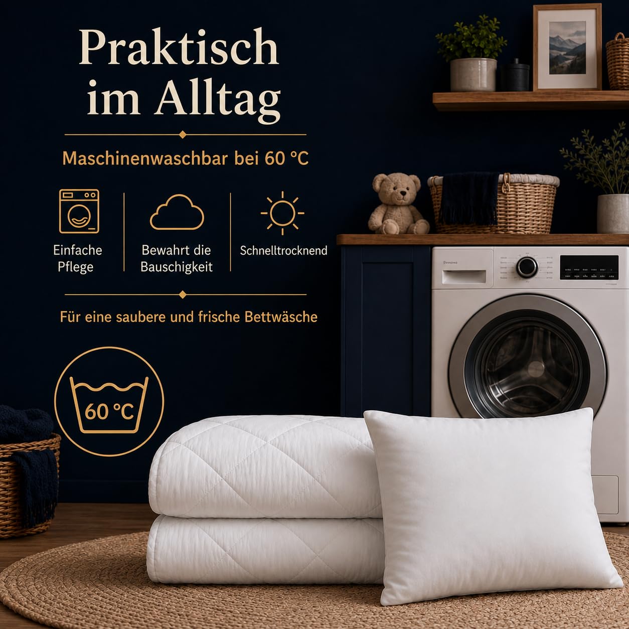 SOHYGGE Kinderbettdecken-Set 100 x 135 + Kissen 35 x 55 cm – für Bett 70 x 140 cm – Ultra Weich – 4 Jahreszeiten – Waschbar bei 60°C – Zertifiziert nach Öko-Tex – Kinderbettwäsche Babybettwäsche