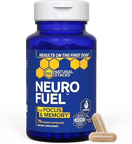 Miniatura 3 de NATURAL STACKS Lions Mane Mushroom + NeuroFuel - Paquete de suplemento nootrópico - Apoya la memoria, la concentración y el aprendizaje - 135