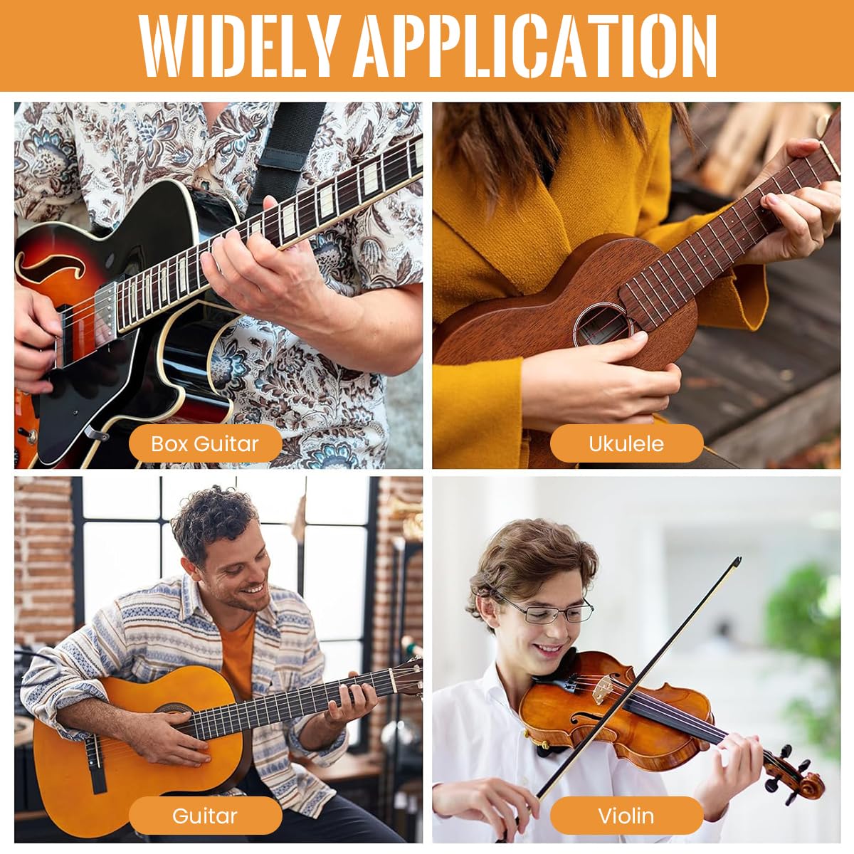HASTHIP® Guitar Pickup 12 Pole Pieces Design, Clip-On Acoustic to Electric Guitar Accessories with Tone & Volume Control, Plug-and-Play Transducer for Studio & Live Performances, 10Ft Cable - Image 6 thumbnail