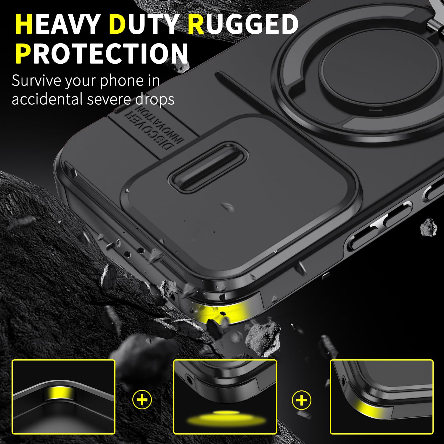 Custodia Loyhee Per Honor 400 5G – Con Copertura Scorrevole Per Fotocamera E Supporto Girevole 360°