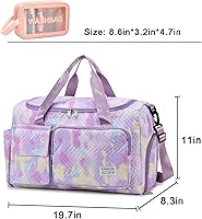 Vista 69 de Pequeña bolsa de gimnasio para mujer, bolsa de viaje con compartimento para zapatos