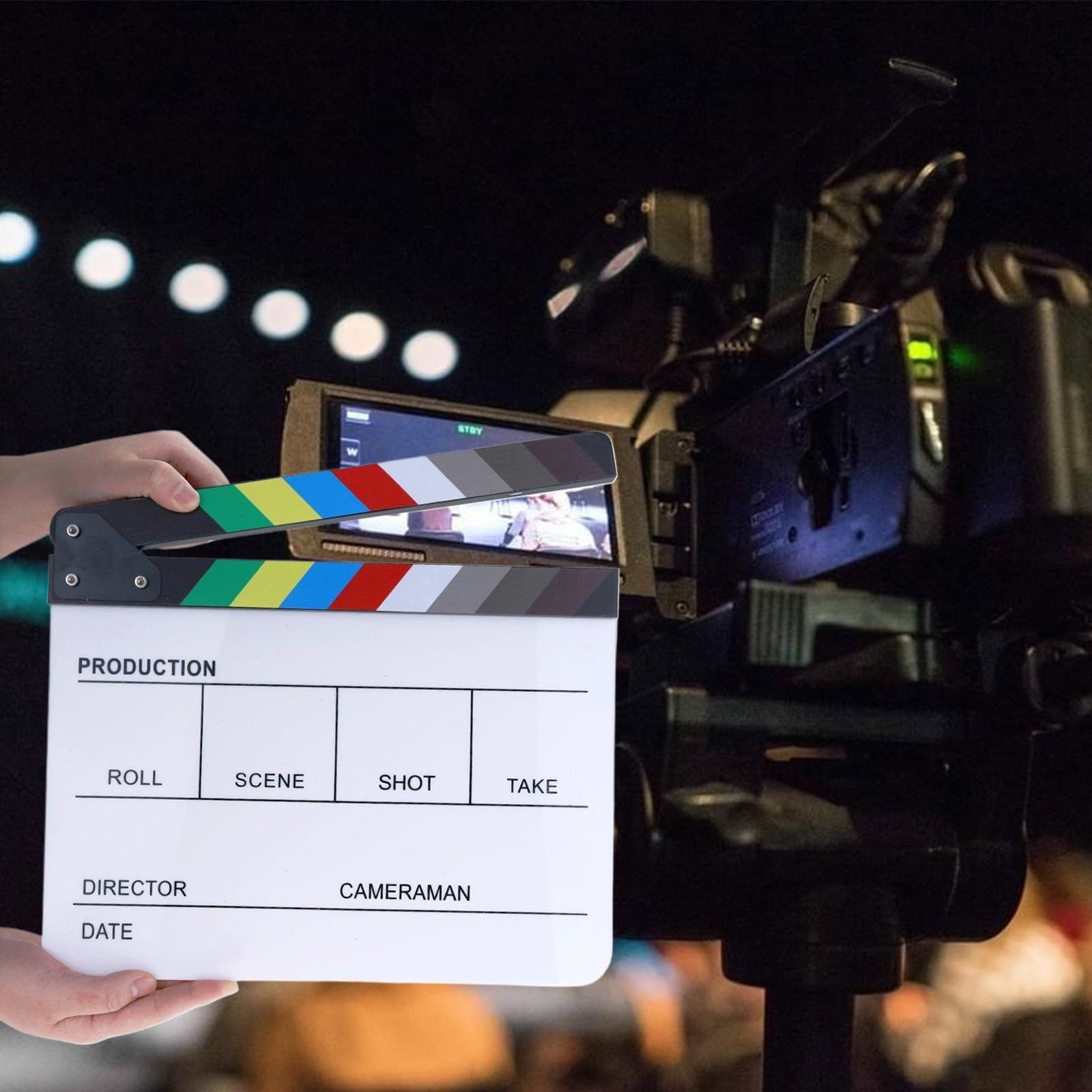 Ciak Cinematografico,Cinematografico di Film Clapper,30x25cm Acrilico Film Clapperboard,Regali per Cinefili,Cinema Gadget,Accessori Regista,Cinematografico per Programmi TV,Vlog