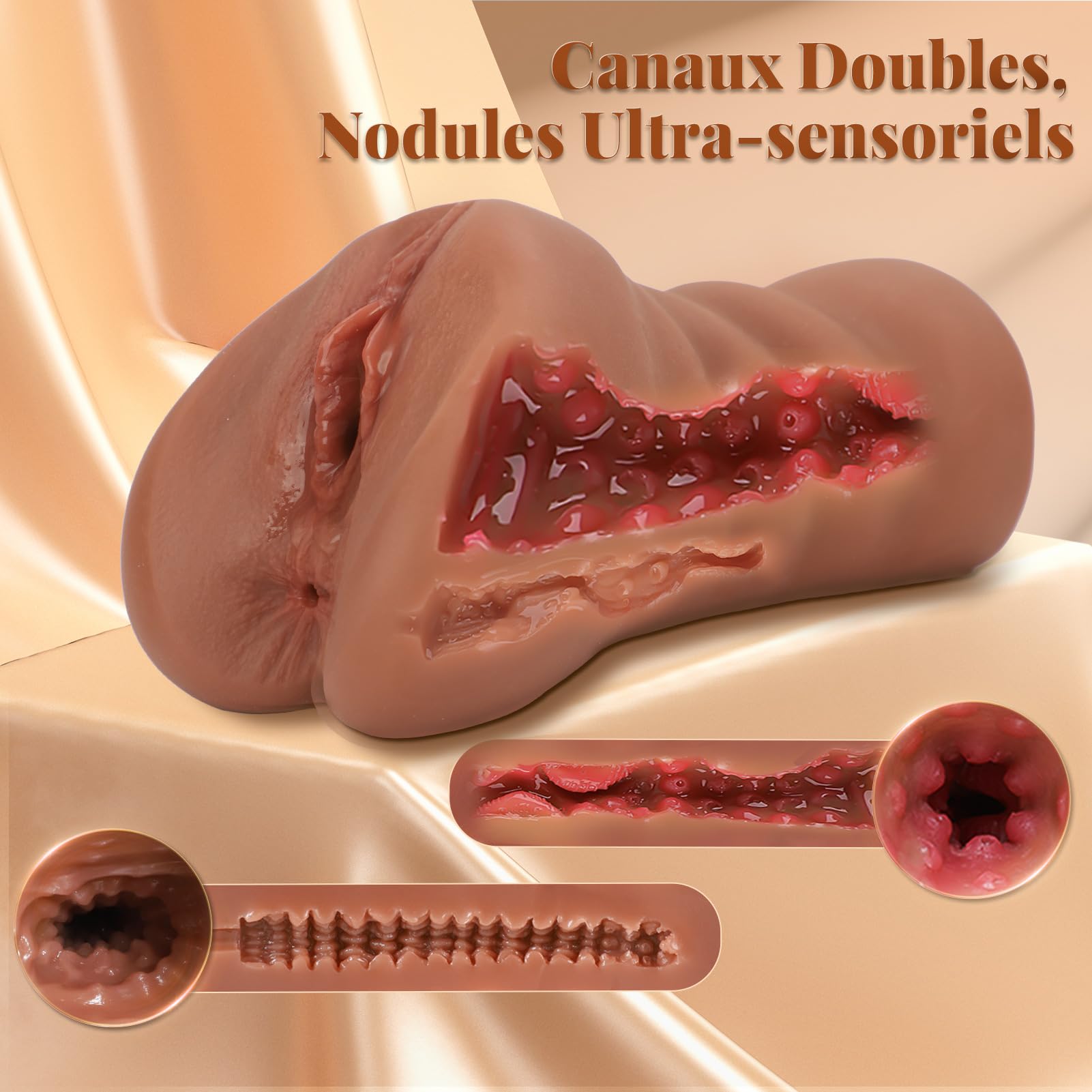 Cacuola Masturbateurs Réalistes 3 en 1 pour Hommes – Kit Masturbateur avec Mini Vibromasseur Interactif IA, Silicone Souple, Sex Toys pour Hommes et Couples