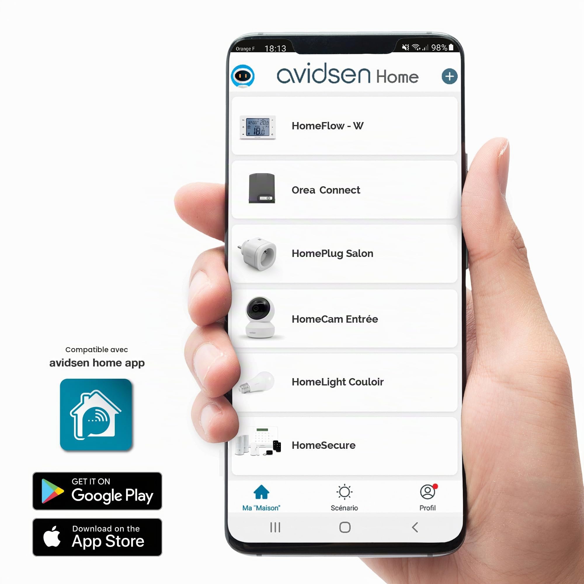 Motorisation connectée pour Portail Coulissant, de 3 à 8 m, jusqu'à 500 kg - Orea Connect - Avidsen Pose Possible dans Etre connecté avec telecommandes, feu Clignotant et Jeu de photocellules, Noir