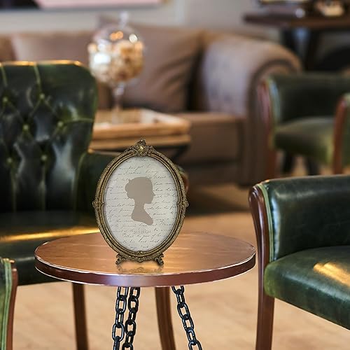 Miniatura 6 de Sunlit Portarretratos vintage de 8 x 10 pulgadas, marcos de fotos ovalados antiguos con parte frontal de cristal, exhibición de fotos de lujo, para