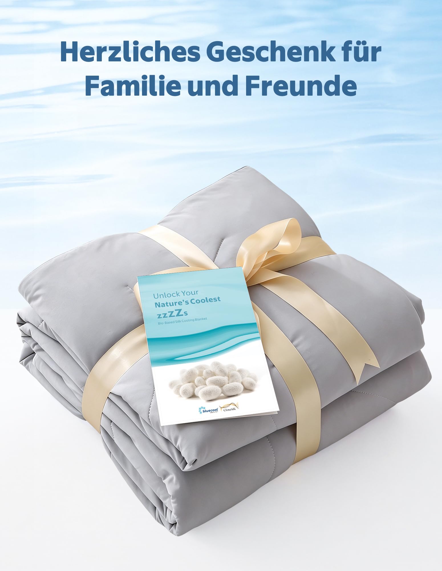 Dafinner Sommerdecke leicht Kühldecke Q-Max > 0,4 | Grey Beige 150×200cm | Luftige Bettdecke ohne Bezug | Oeko-Tex | Füllung 100% Wildseide | Kühlende Decke für heiße Schläfer