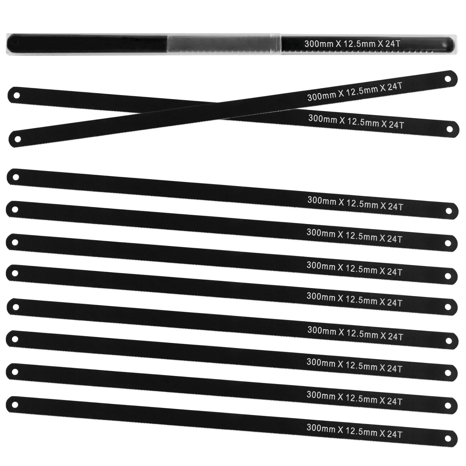 LEONTOOL Hacksaw Replacement Blades 12in 24TPI Carbon Steel Set of 10
