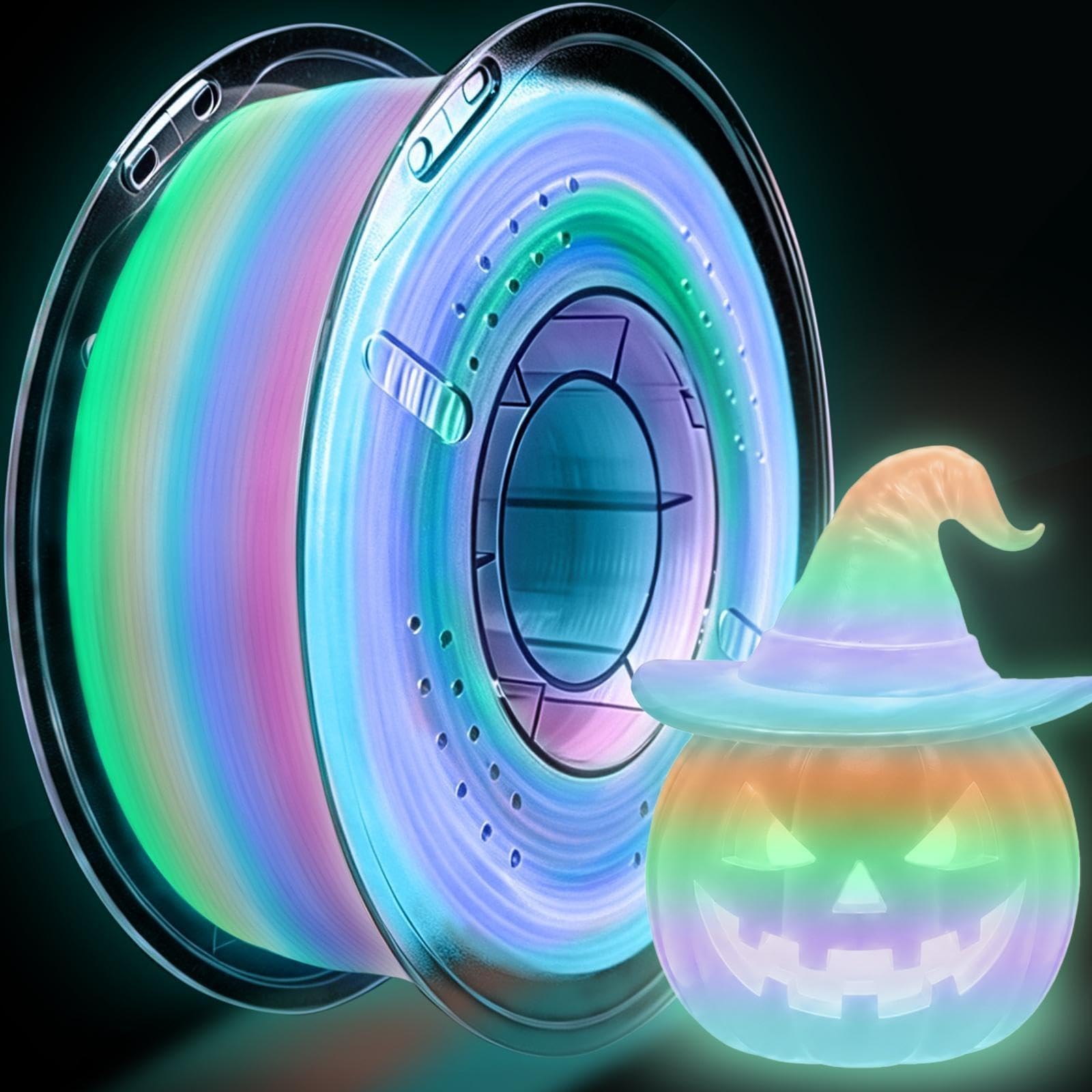 Multicolor Glow in the Dark 3D Printing Filament -30 Multicolor Glow in the Dark 3D Printing Filament -30