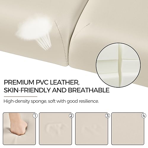 Miniatura 26 de Yaheetech Mesa de masaje portátil para pestañas, cama de spa, sofá de masaje, mesas de spa plegables ajustables de 2 pliegues con bolsa no tejida