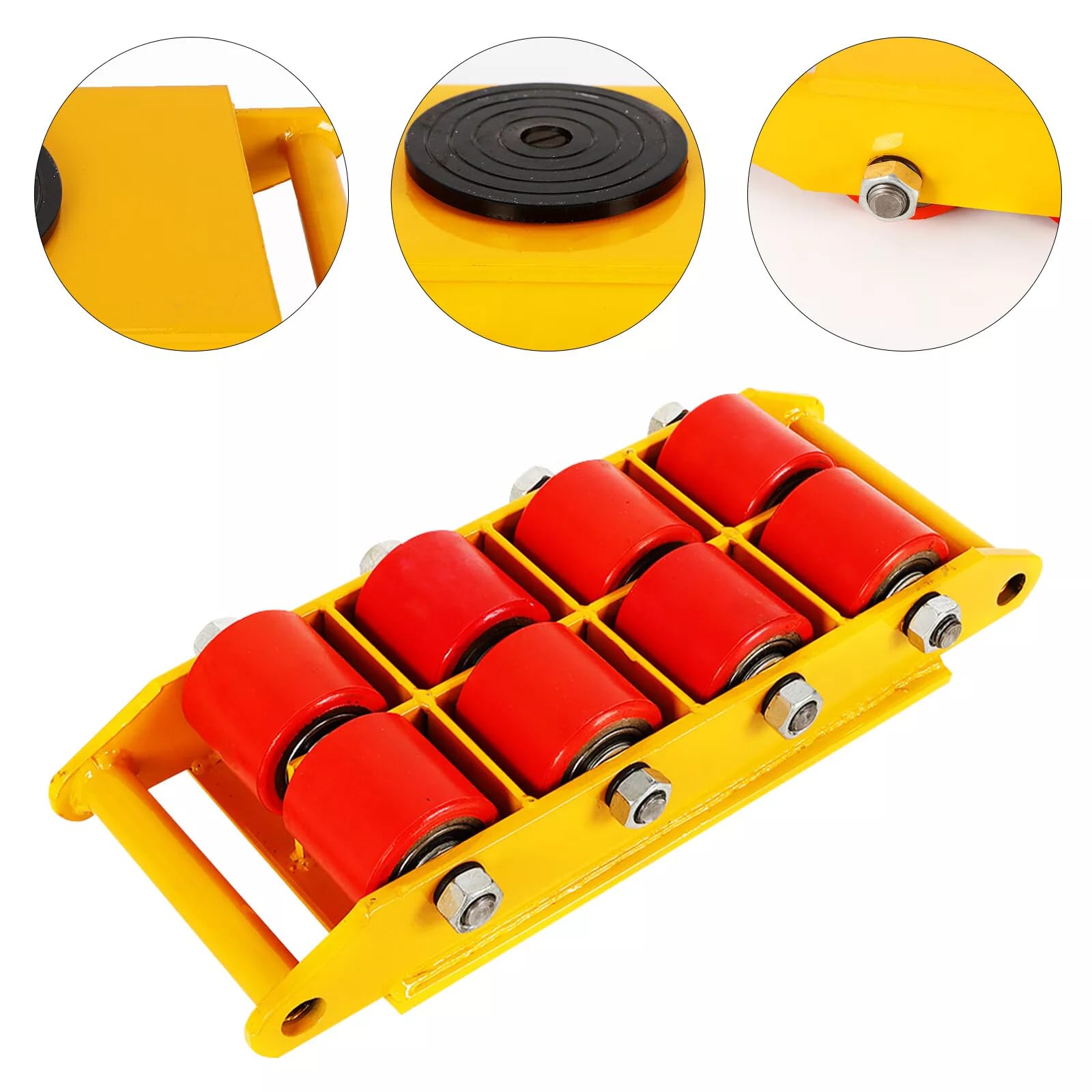 Carrello meccanico a 360° per camion pesanti, trasportatore industriale per stoccaggio, distribuzione e trasporto, ideale per il trasporto di oggetti grandi, pesanti e mobili di uso quotidiano (giallo