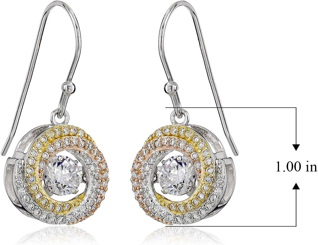 MORGAN & PAIGE .925 Sterling Silver Premium Rhodium Plated Cubic Zirconia Drop Earrings for Women - Sterling Silver Earrings for Women, Lightweight Cubic Zirconia, Jewelry for Her