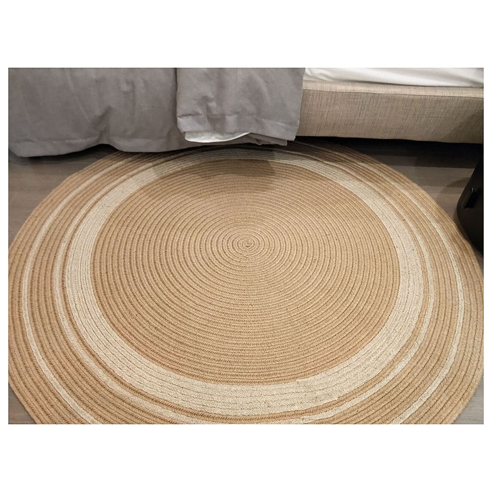 Tapis d'intérieur en jute naturel antidérapant et sur mesure pour le salon