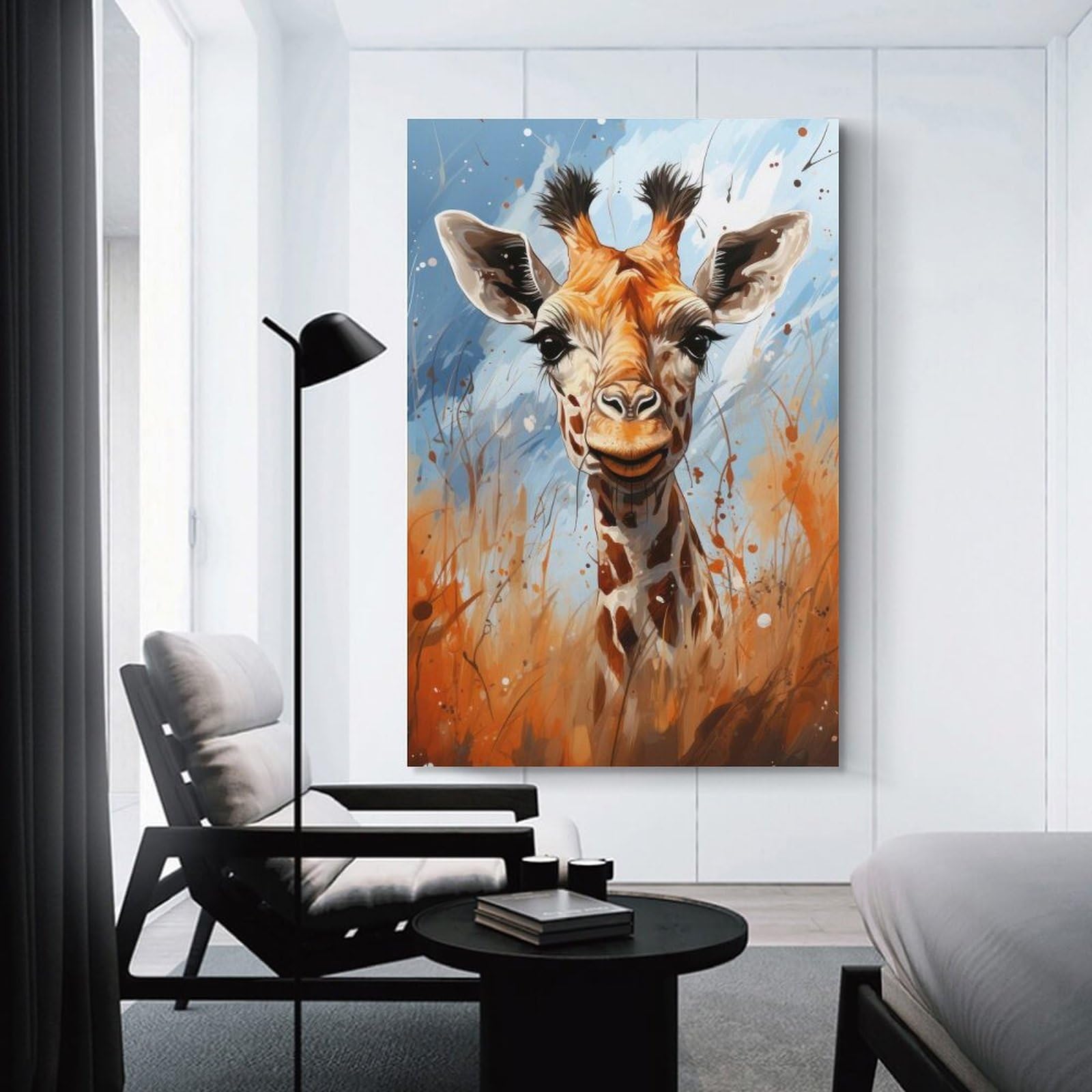 Junmoney Room Decor Wall Art Giraffe Portrait, 08x12inch(20x30cm), for Workspace Walls, Study Corners Or Bedrooms, A Smart Decor Choice for Study Walls