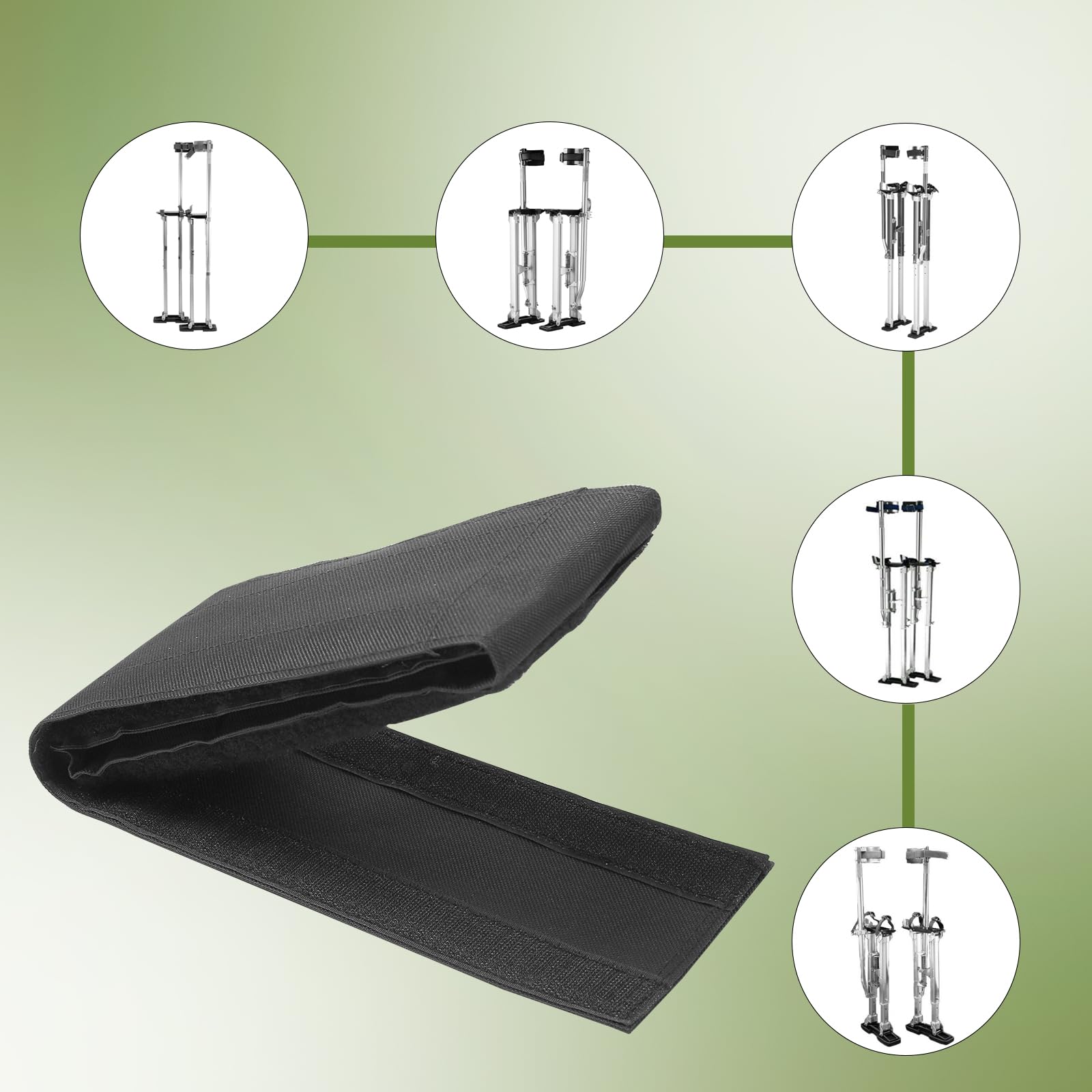 2 Pièces de Sangles pour Échasses, Sangles pour Échasses Réglables Bandes de Jambes Sangles pour Échasses Larges et Confortables pour Toutes les Marques d'Échasses pour Cloisons Sèches (Noir)