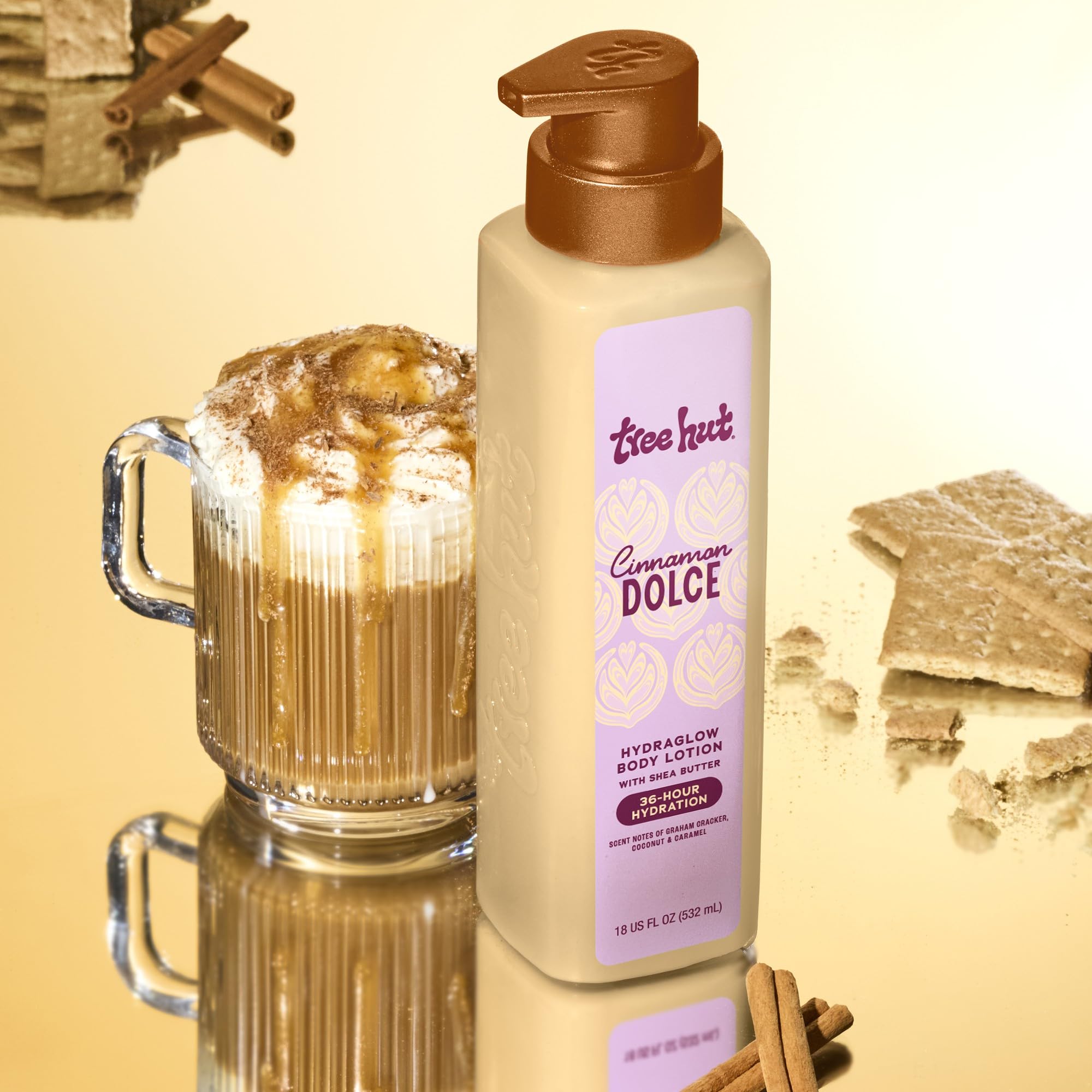 Tree Hut Hydraglow Body Lotion Cinnamon Dolce, Mothers Day Gifts, Hydrating & Moisturizing Daily Body Lotion for Soft, Glowing Skin, Lightweight Non-Greasy Formula, 18 fl oz: Cinnamon Dolce 18 Fl Oz (Pack of 1)
