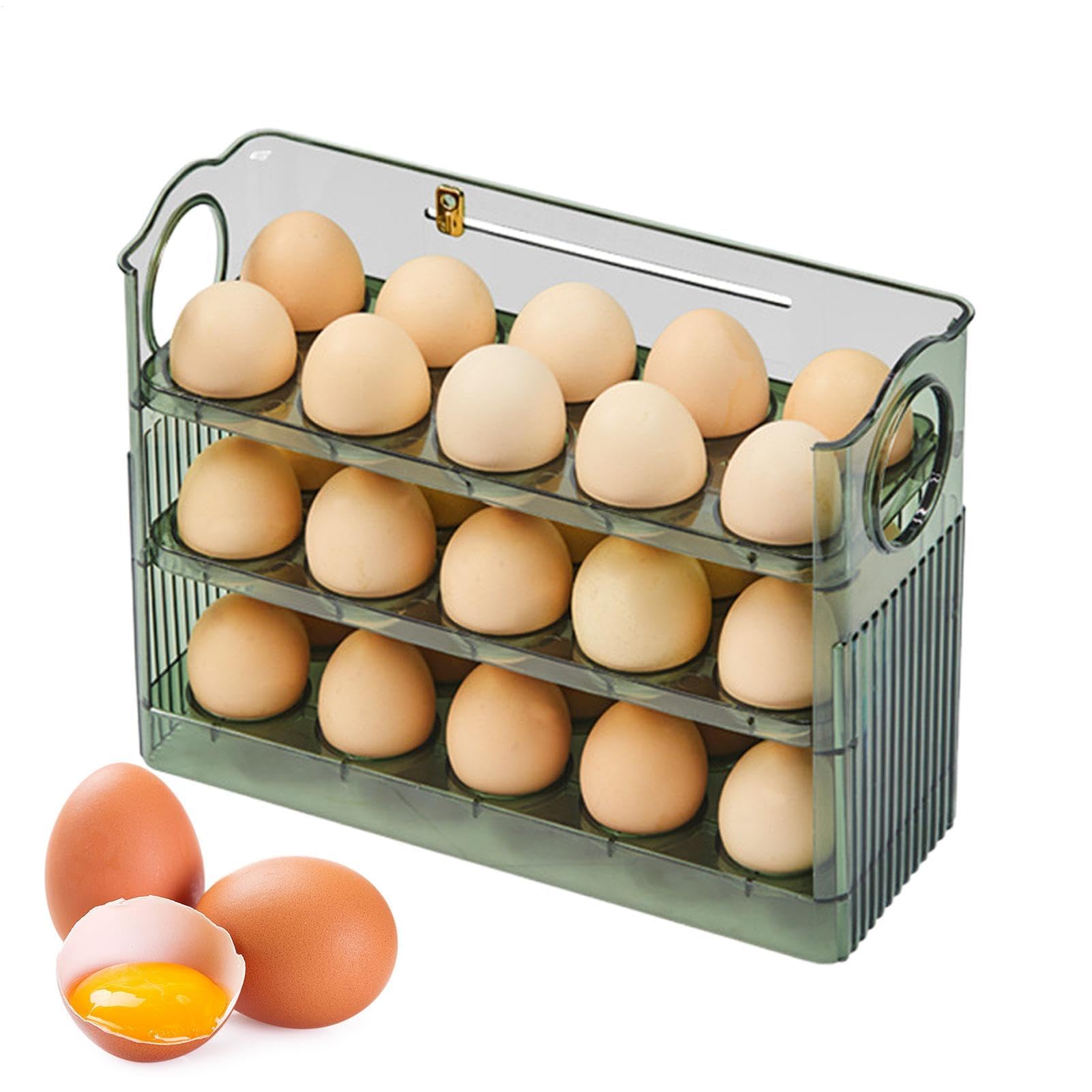 Basket Storage Box Kitchen Egg Holder for Refrigerator,Container,Organizer,3-layer