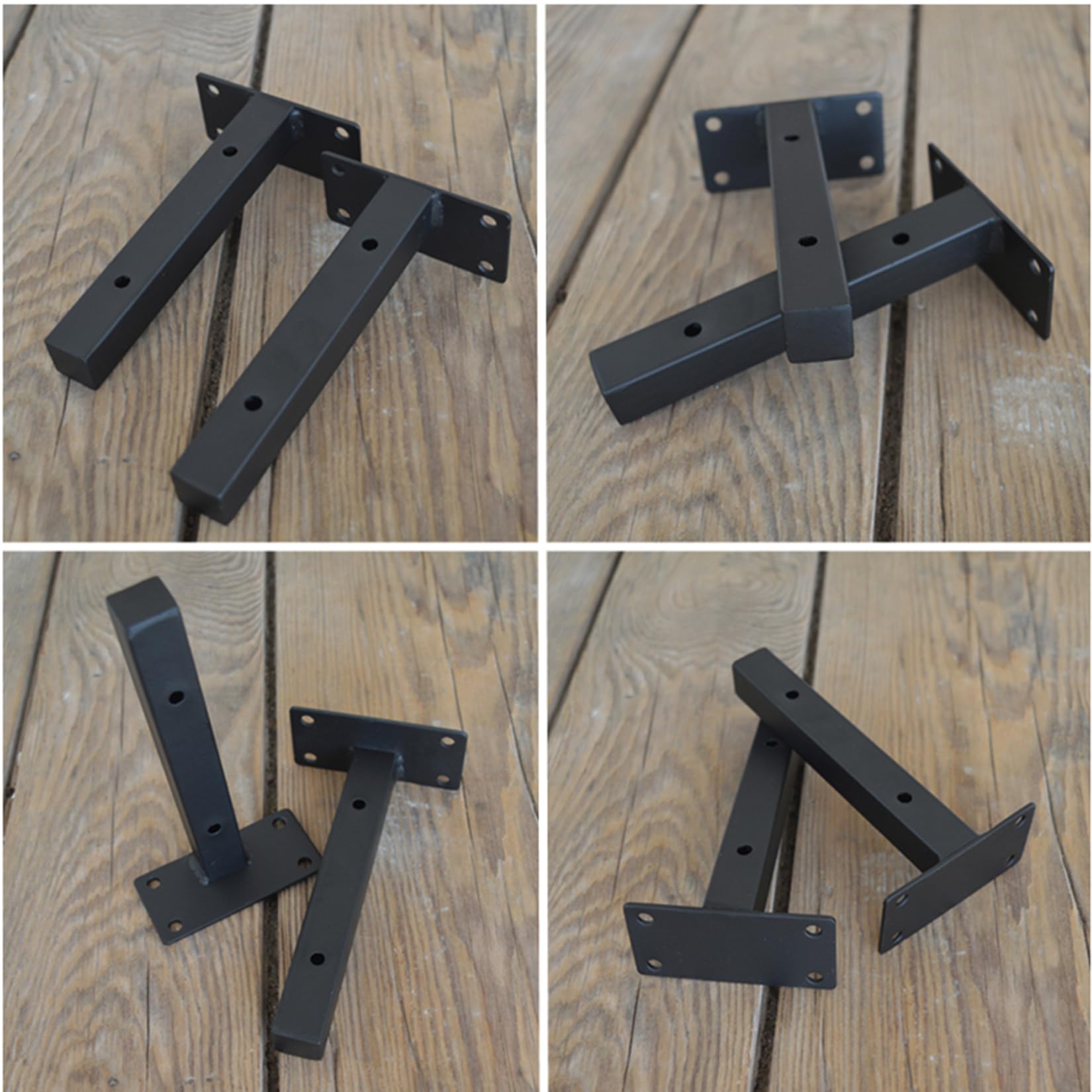 2 x Escuadras Para Estanterias,Soportes para Estantes Pesados,Escuadra Metálica para Baldas,Palomilla para Estanterías de Pared,para Salón,Cocina,Dormitorio,con Tornillos (40cm,Negro)