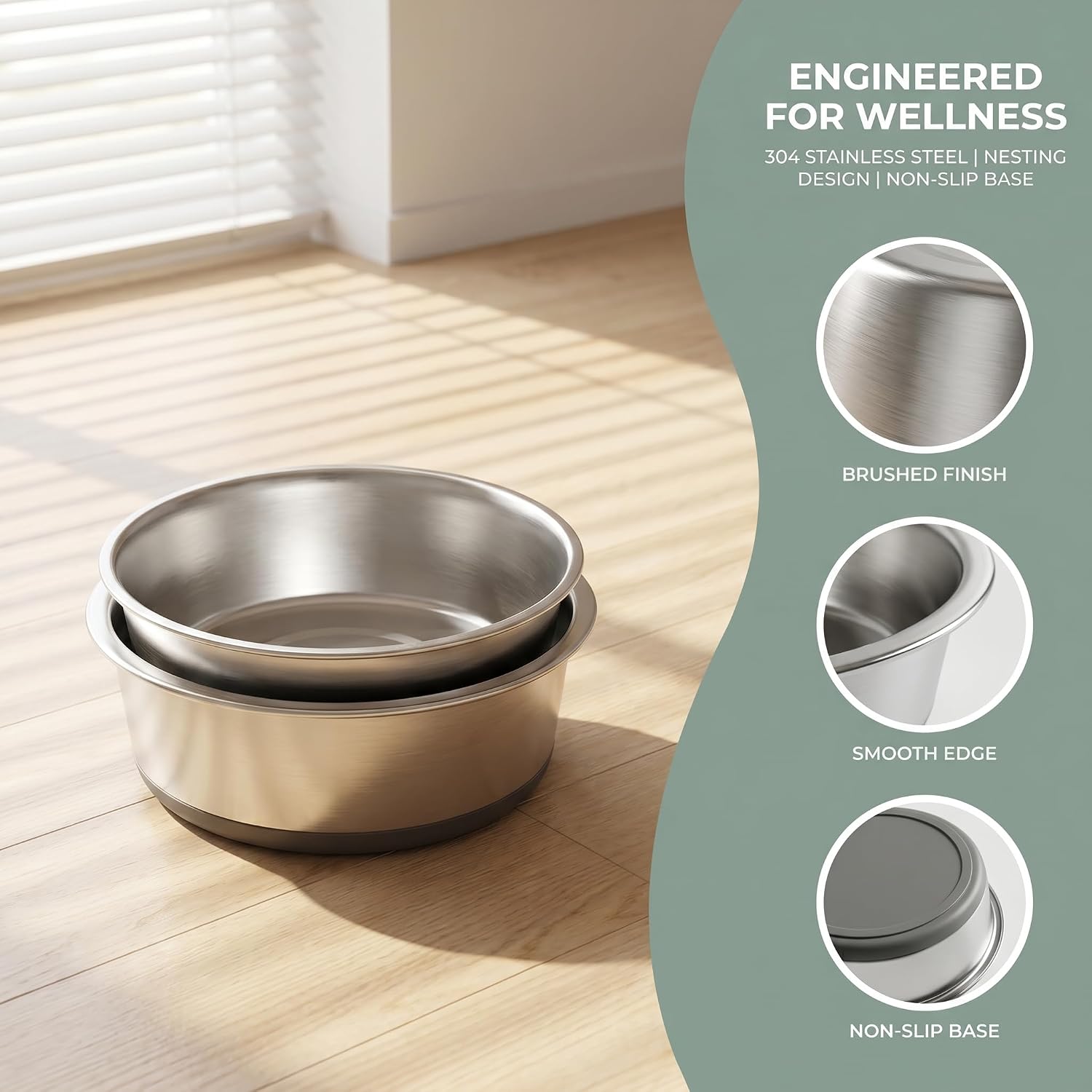 XL Stainless Steel Cat Litter Box with Mat Scoop and Two Bowls image 4