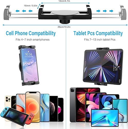 Miniatura 6 de Soporte de tablet para parabrisas de automóvil brazo flexible de cuello de cisne de 13 pulgadas Soporte de tableta de súper succión para automóvil