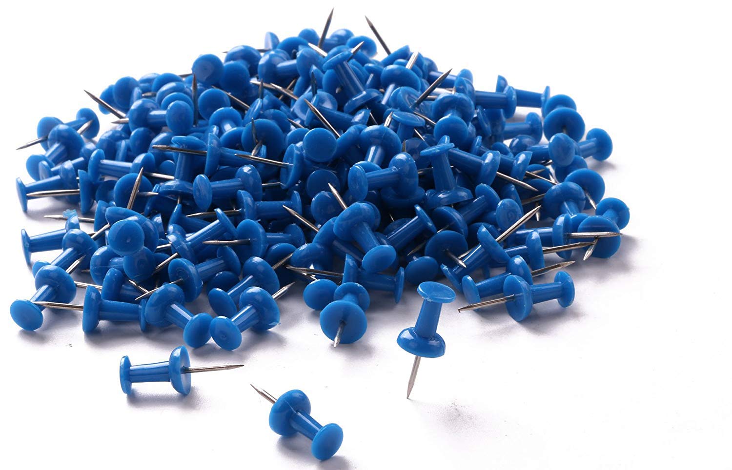 Tupalizy200PCS Colored Plastic Push Pins Decorative Map Thumb Tacks with Steel for Bulletin Board and DIY Craft Home Office Use (Blue)