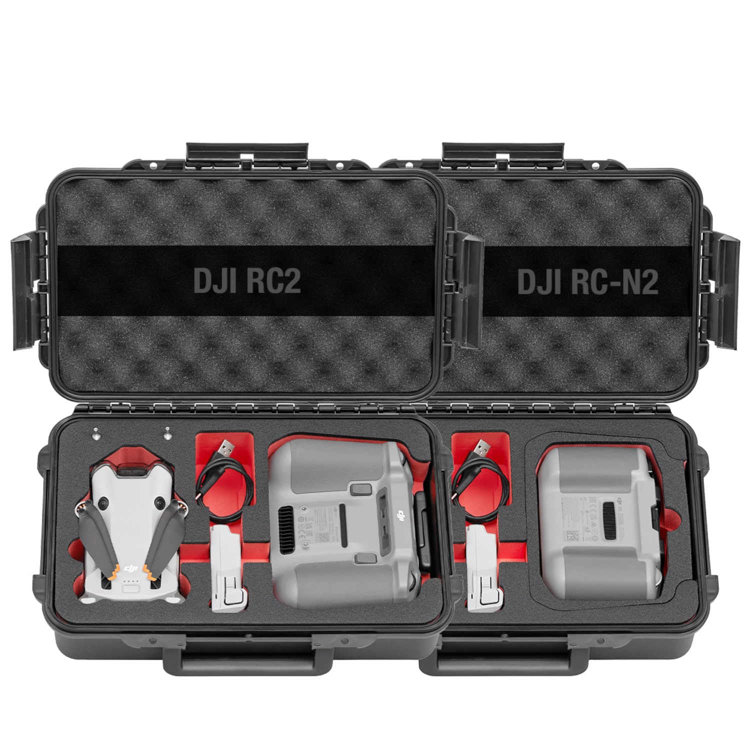 TOMcase Drohnenkoffer „Smart Edition” für DJI Mini 4 Pro Fly More Combo, Standard oder DJI RC 2 Controller, wasserdichtes Etui Case - Made in Germany