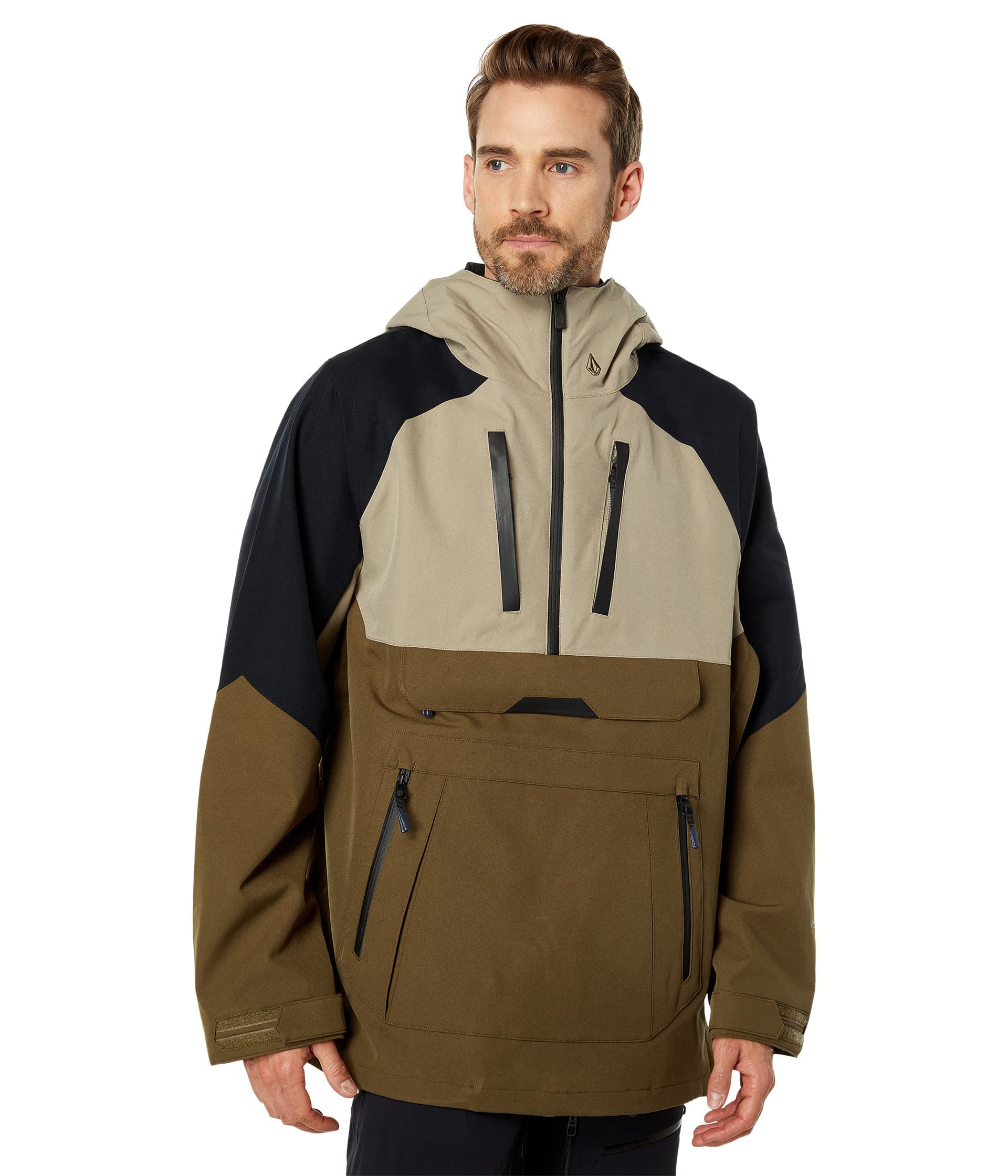 Volcom Men's Brighton Pullover Anarok Hooded Snowboard Jacket