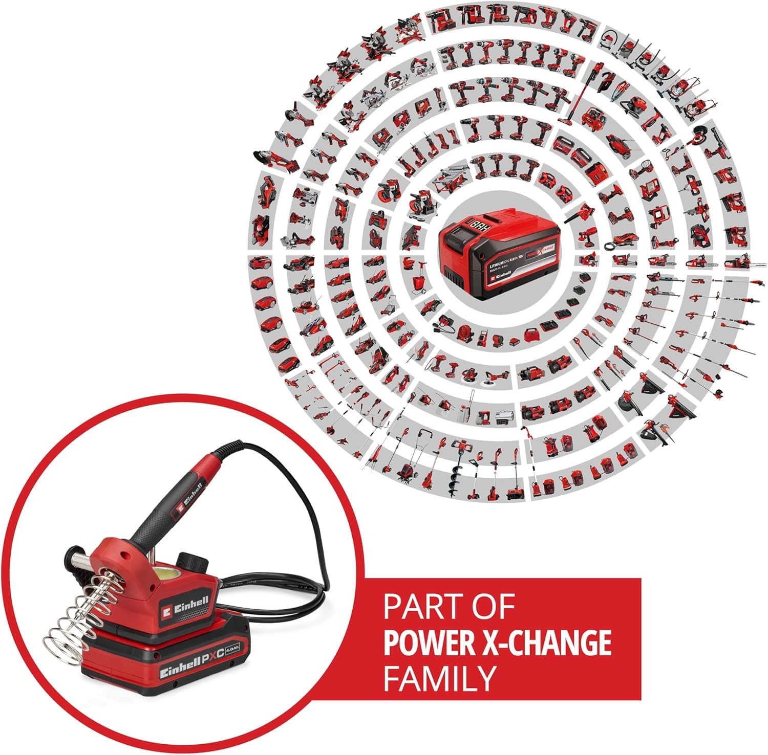 Einhell Akku-Lötkolben TE-SI 18/480 Li E - Solo Power X-Change (18 V, 200 °C - 480 °C, zum Weichlöten, LCD-Display, inkl. 2x Punktspitzen, 1x Flachspitze & Lötzinn)