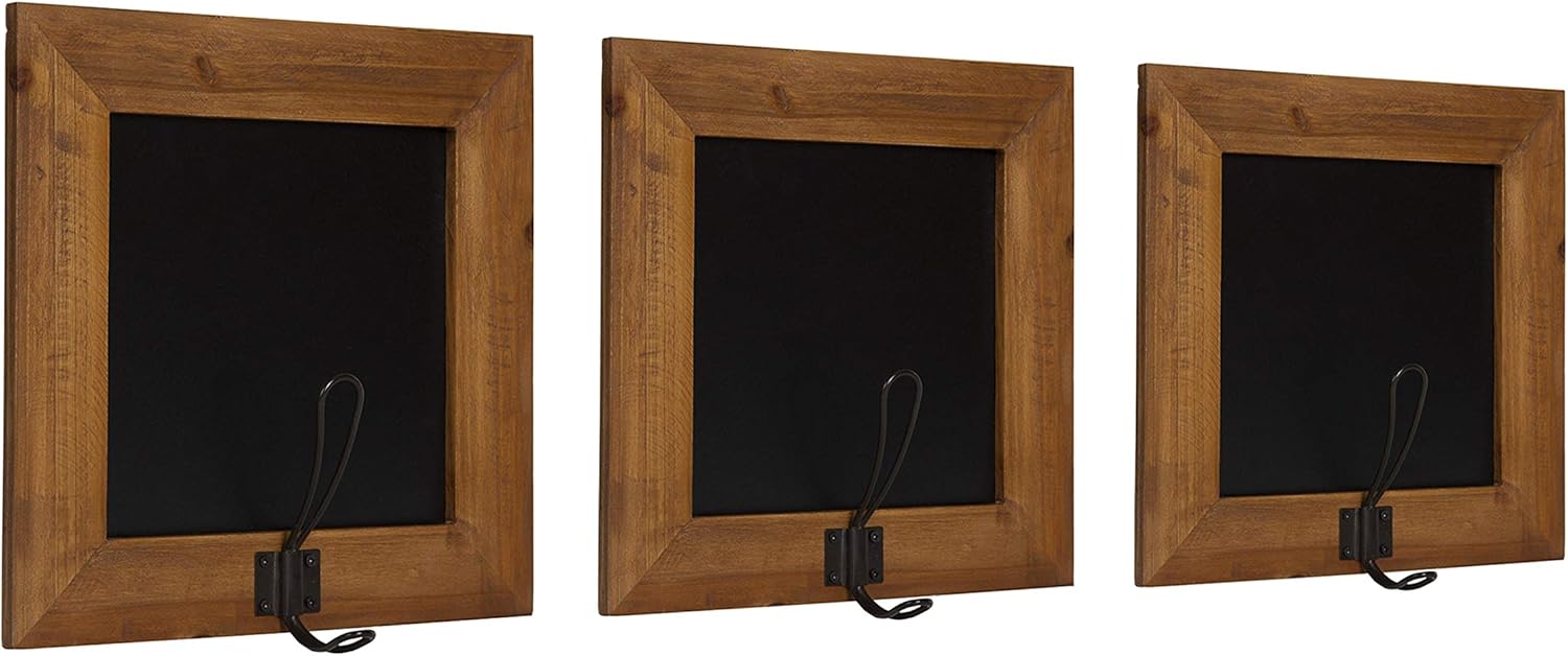 Kate and Laurel Jeran Wall Mounted Small Wood Chalkboards with Hook, 11.75 x 11.75, White, 3 Piece Set : Home & Kitchen