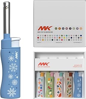 MK Candle Lighter, Butane Refillable Wind-Resistant Flame, 5-Pack for BBQ, Camping, Outdoor Use (Season-5pc)