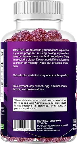 Miniatura 9 de Gomitas de biotina de 10000 mcg para el crecimiento saludable del cabello, la piel y las uñas, vitaminas para mujeres, hombres y niños, vegano, sin