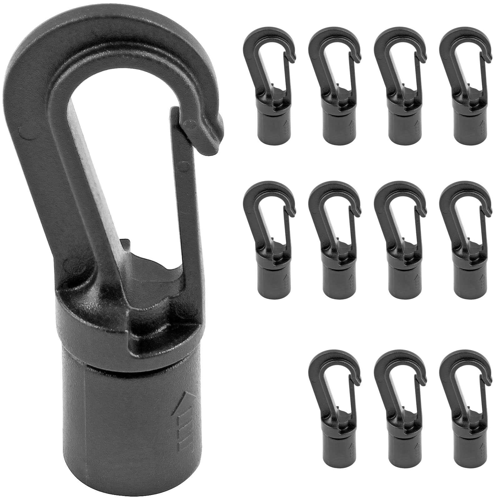 Dilwe 6 Pcs Kayak D'arrimage, Multi Purpose Haute Résistance En Nylon Noir Clip D'arrimage Crochets Pour Kayak Canoë Bungee