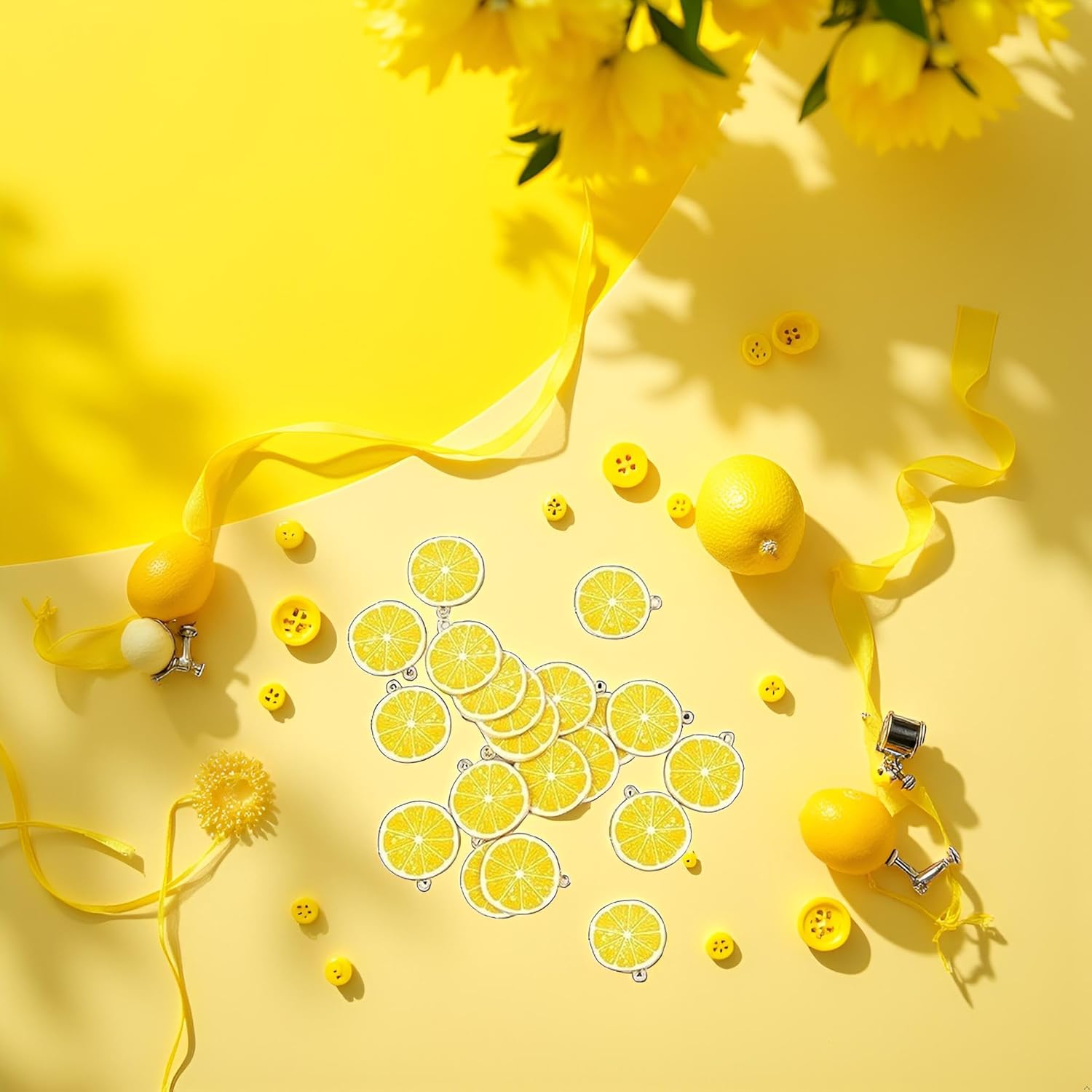 20 Pcs Yellow Lemon Fruit Enamel Lemon Charms Pendant Beads for DIY Jewelry Making Bracelet Necklace Charms Beading and Jewelry Making - Image 8