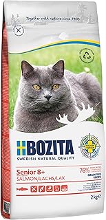 Bozita Grain Free Katzentrockenfutter mit Lachs – 2kg – getreidefreies Trockenfutter für sensible Senior-Katzen ab 8 Jahren – 33 % Protein, 12 % Fett – ohne Zucker & Gentechnik – aus Schweden product image