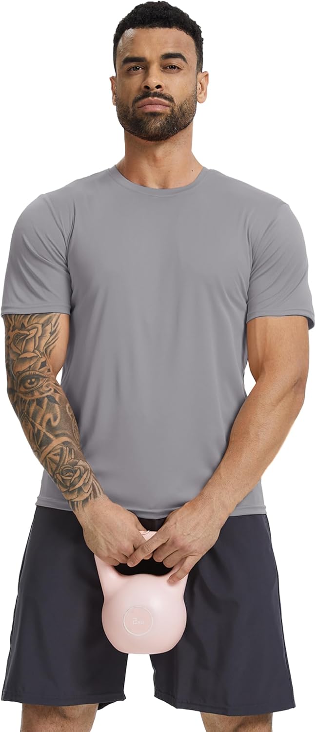 KINSWT Men's Swim Shirt Short Sleeve UPF 50+ Sun Protection UV SPF Rash Guard Moisture Wicking Quick Dry Shirts - Image 4