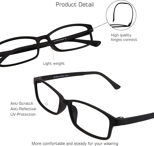 Miniatura 10 de VisionGlobal Blue Light Blocking Glasses for WomenMen, Stylish Square Frame, Anti Eyestrain