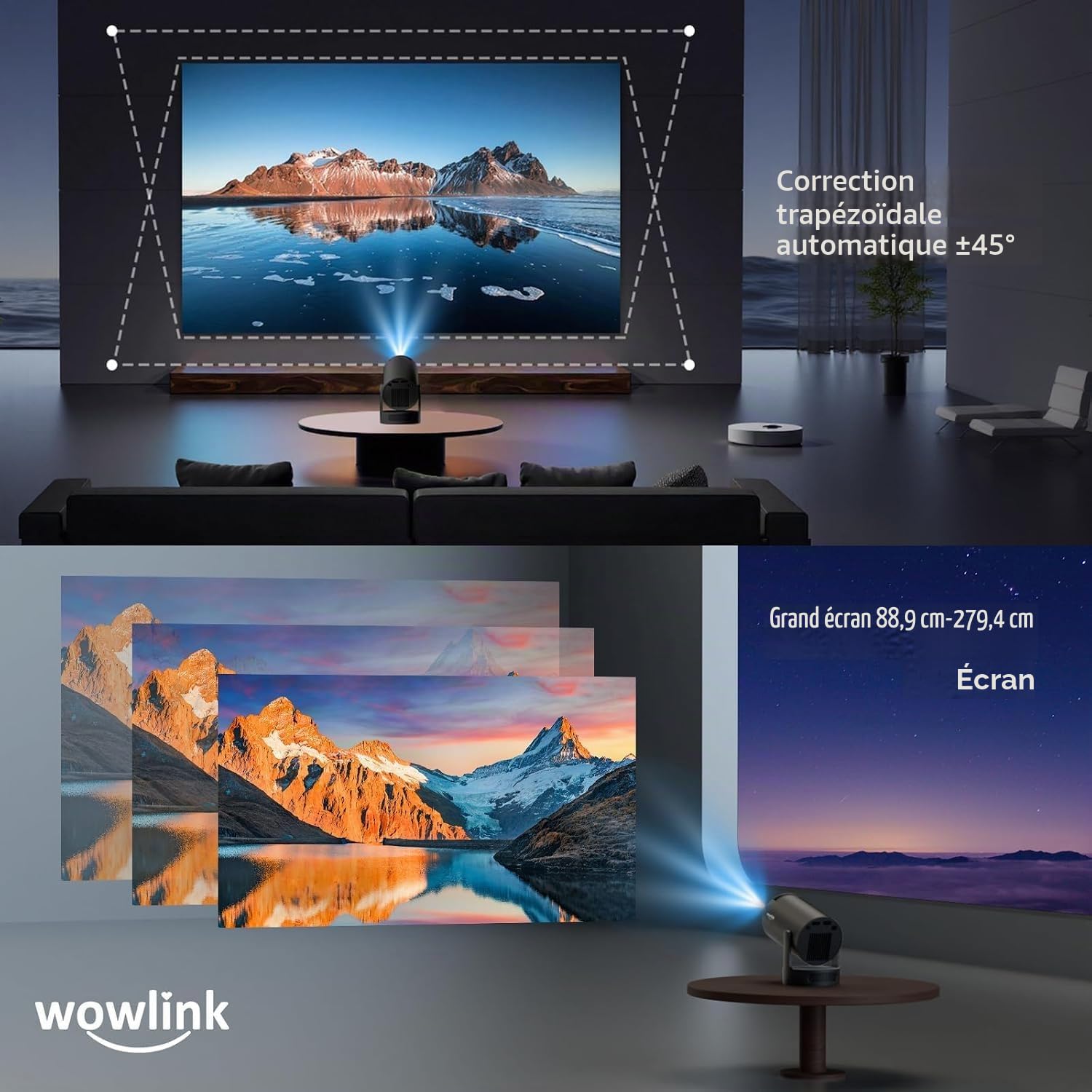 [Apps intégrées & 2026 Upgraded] Vidéoprojecteur avec WiFi 6 et Bluetooth