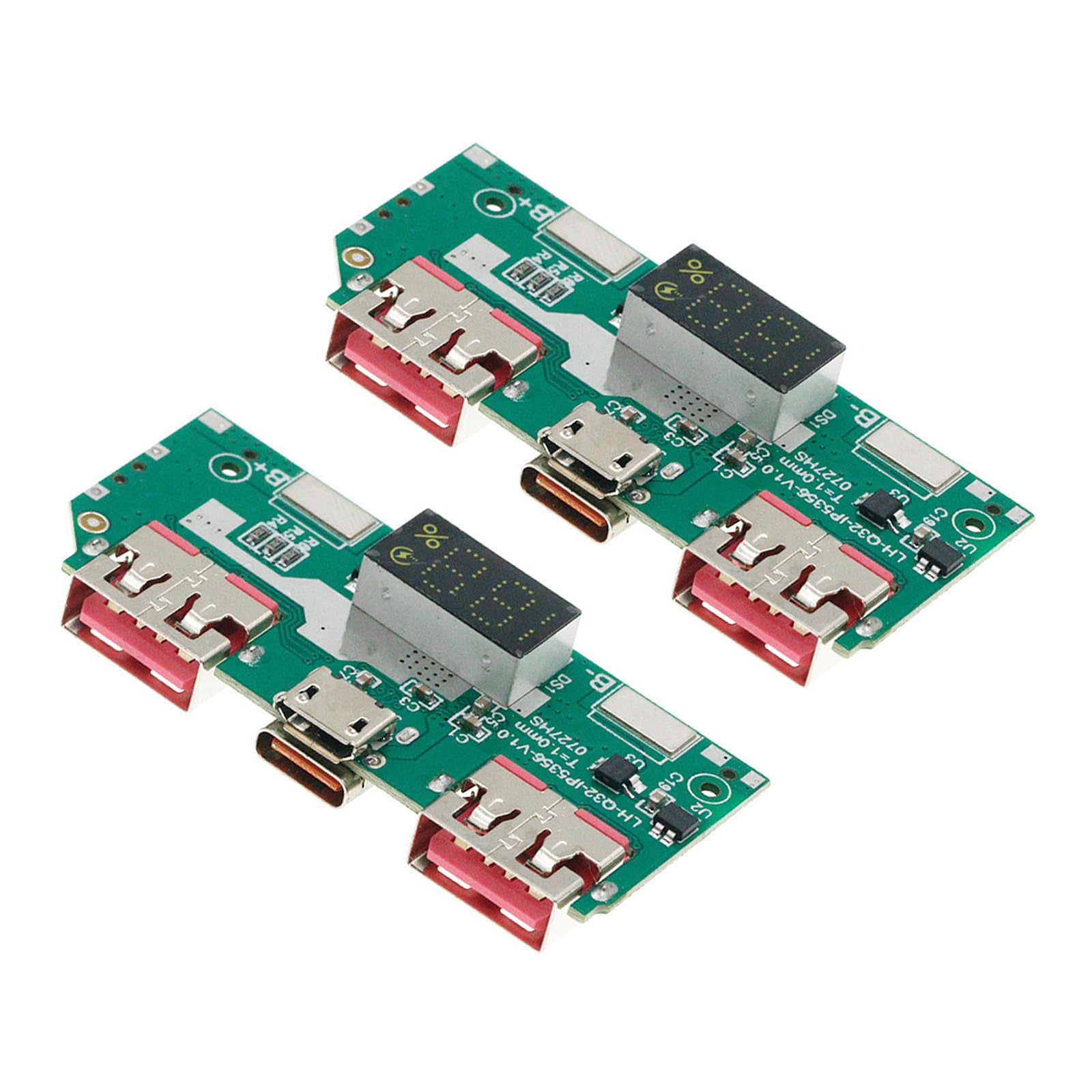 Carte de charge rapide IP5356 3A avec affichage LED et triple sortie USB Type-C pack de 2