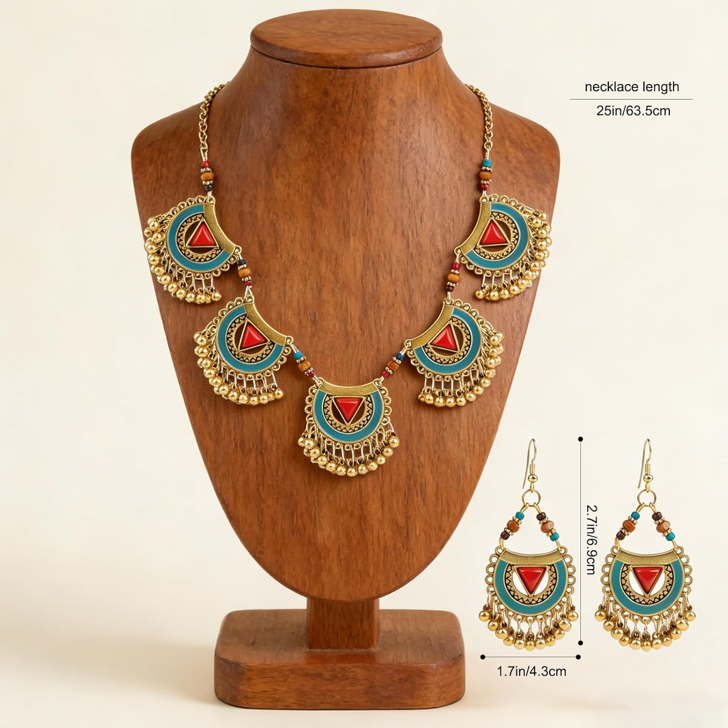 Boho Flower Ball Jhumka Jewellry Set Indian Jewelry Sets - Image 3