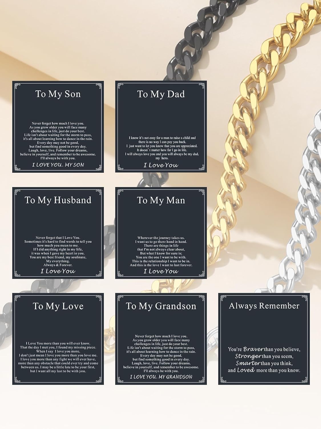 Supcare To My Son Man Husband Dad Boyfriend Love Grandson Always Remember Necklace Gifts for Birthday Graduation Anniversary Durable 6mm/7mm Non Tarnish Stainless Steel Miami Cuban Link Chain 20 Inch - Image 8